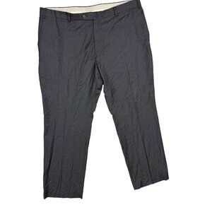 Vintage Super 140s Wool & Cashmere Dress Pants Grey Trousers 42x32
